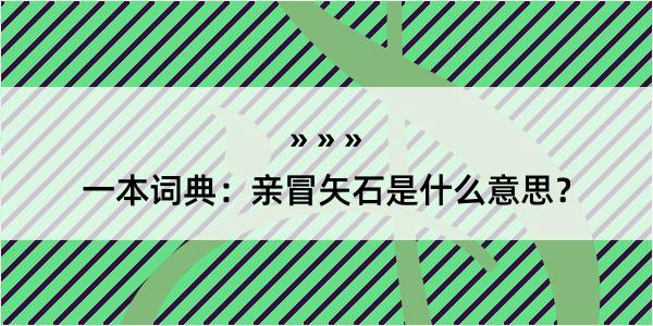 一本词典：亲冒矢石是什么意思？