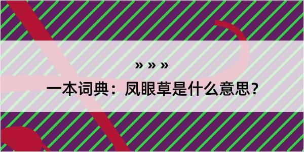 一本词典：凤眼草是什么意思？