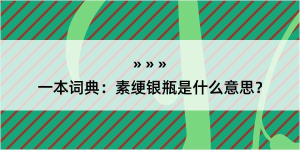 一本词典：素绠银瓶是什么意思？