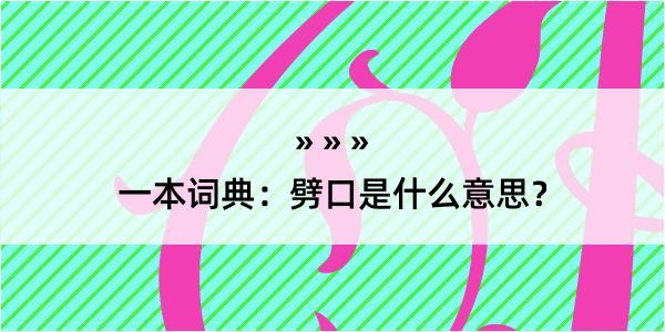 一本词典：劈口是什么意思？