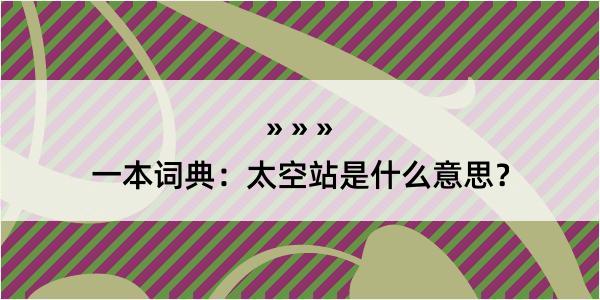 一本词典：太空站是什么意思？