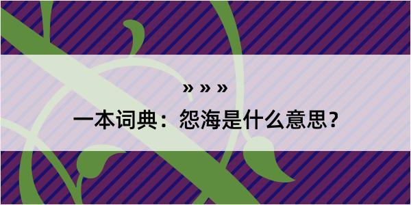 一本词典：怨海是什么意思？