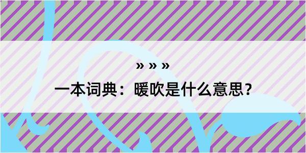 一本词典：暖吹是什么意思？