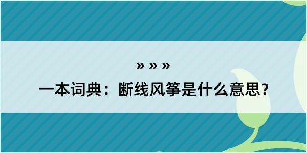 一本词典：断线风筝是什么意思？