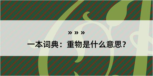 一本词典：重物是什么意思？