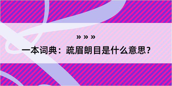 一本词典：疏眉朗目是什么意思？