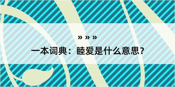 一本词典：睦爱是什么意思？