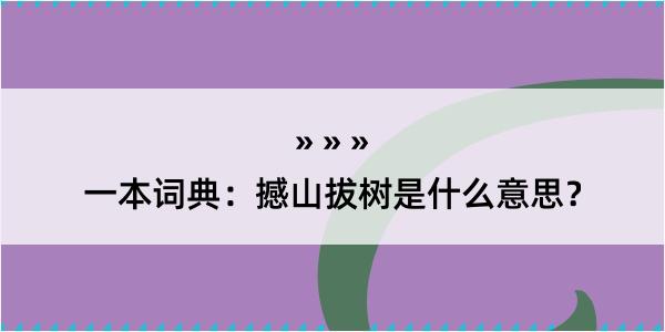 一本词典：撼山拔树是什么意思？