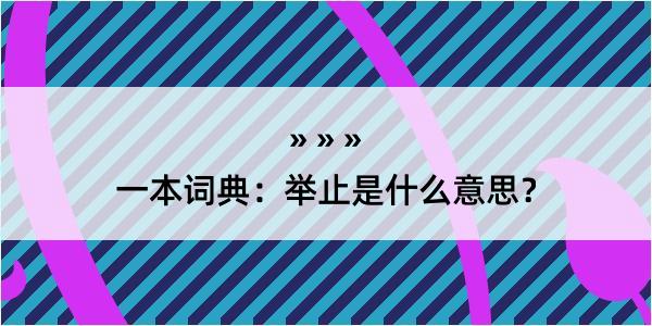 一本词典：举止是什么意思？