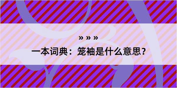 一本词典：笼袖是什么意思？