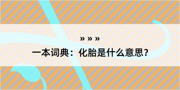 一本词典：化胎是什么意思？