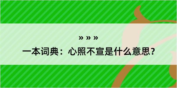 一本词典：心照不宣是什么意思？