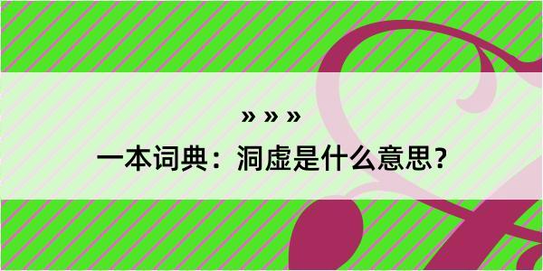 一本词典：洞虚是什么意思？