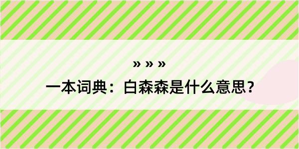 一本词典：白森森是什么意思？