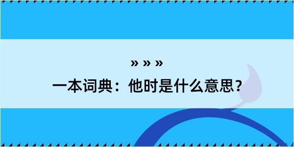 一本词典：他时是什么意思？