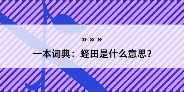 一本词典：蛏田是什么意思？