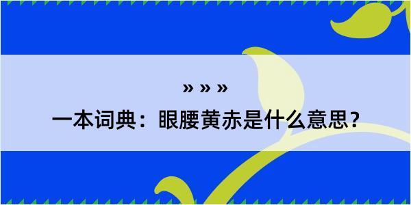 一本词典：眼腰黄赤是什么意思？