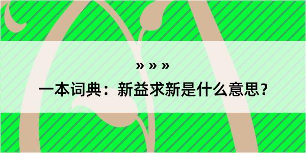 一本词典：新益求新是什么意思？