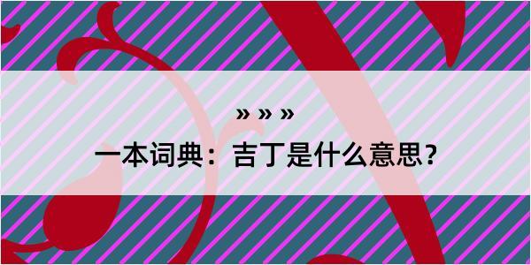 一本词典：吉丁是什么意思？