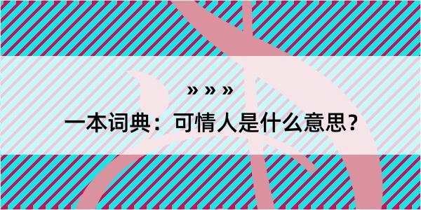 一本词典：可情人是什么意思？