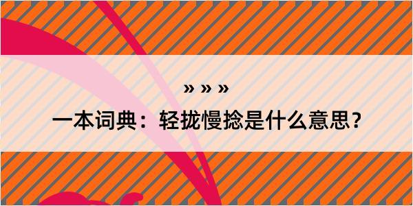 一本词典：轻拢慢捻是什么意思？