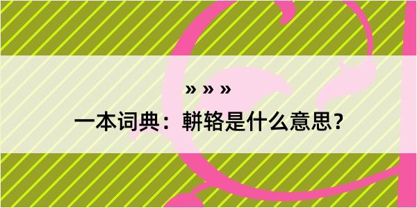 一本词典：軿辂是什么意思？