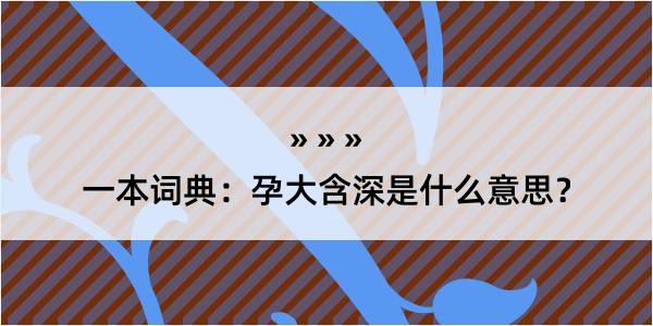 一本词典：孕大含深是什么意思？