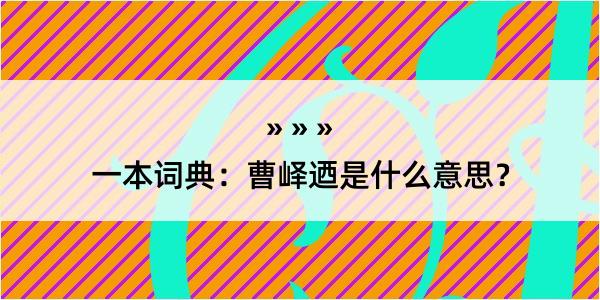 一本词典：曹峄迺是什么意思？