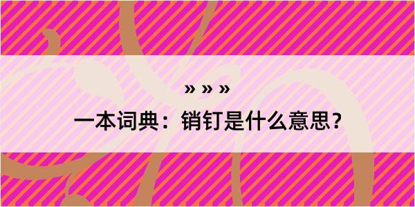 一本词典：销钉是什么意思？