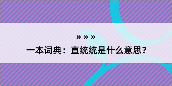 一本词典：直统统是什么意思？