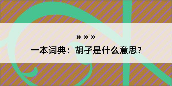 一本词典：胡孑是什么意思？