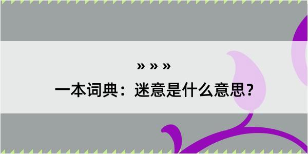 一本词典：迷意是什么意思？