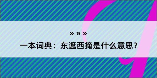 一本词典：东遮西掩是什么意思？