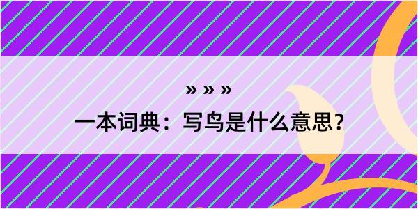 一本词典：写鸟是什么意思？