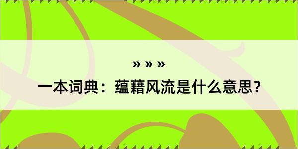 一本词典：蕴藉风流是什么意思？