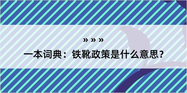 一本词典：铁靴政策是什么意思？