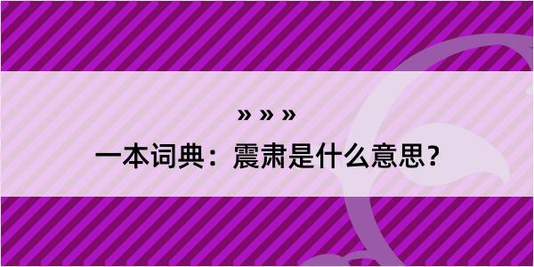 一本词典：震肃是什么意思？