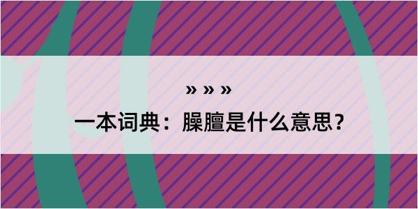 一本词典：臊膻是什么意思？