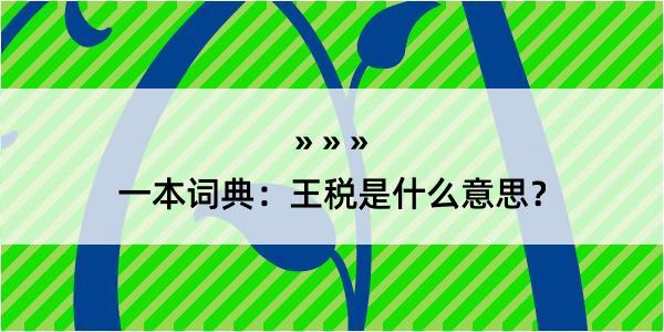 一本词典：王税是什么意思？