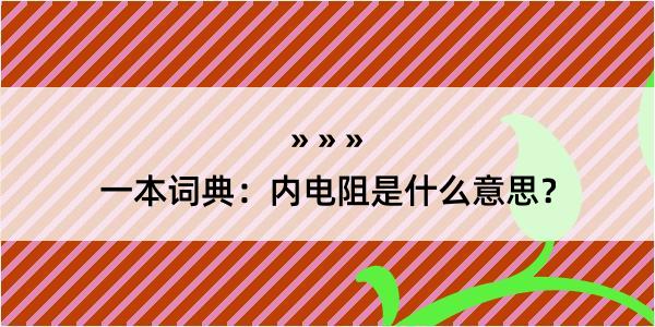 一本词典：内电阻是什么意思？