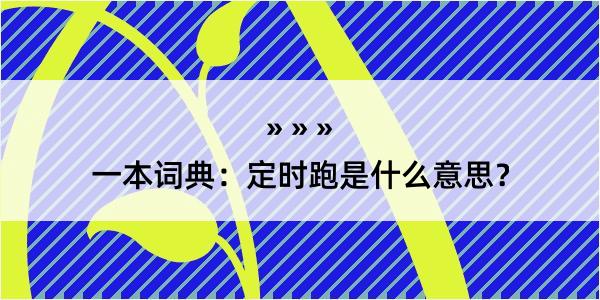 一本词典：定时跑是什么意思？