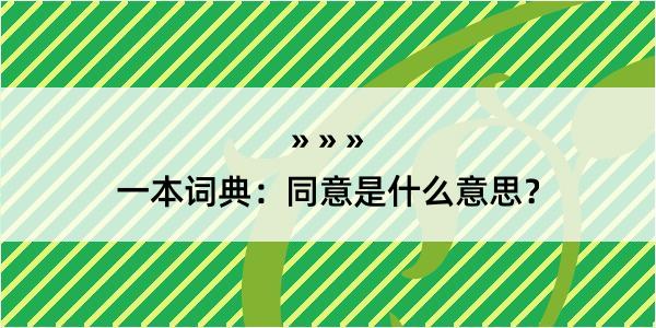 一本词典：同意是什么意思？