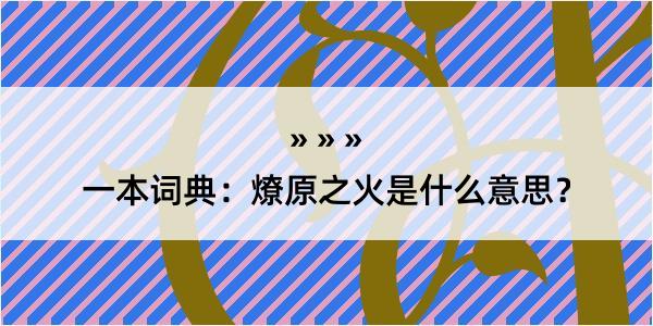 一本词典：燎原之火是什么意思？