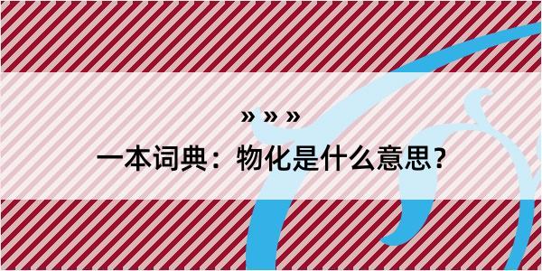 一本词典：物化是什么意思？