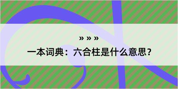 一本词典：六合柱是什么意思？