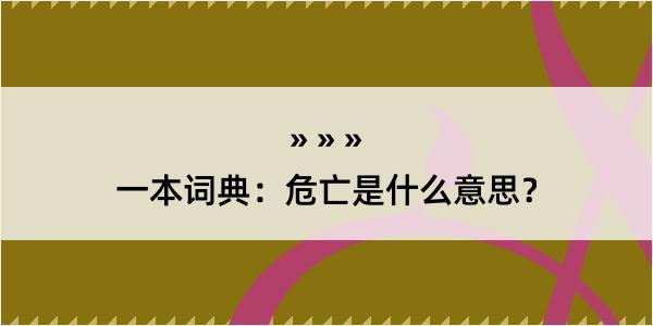 一本词典：危亡是什么意思？