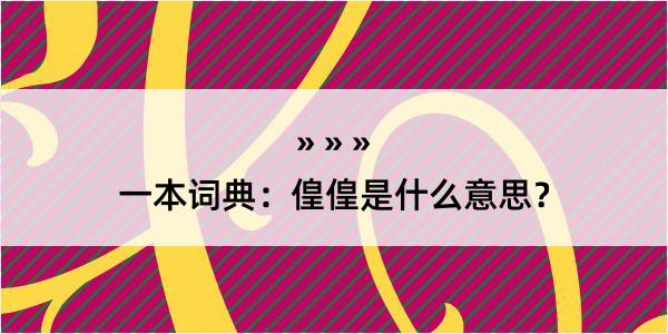 一本词典：偟偟是什么意思？