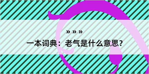 一本词典：老气是什么意思？