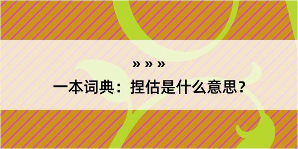 一本词典：捏估是什么意思？