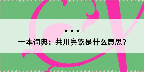 一本词典：共川鼻饮是什么意思？